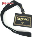 VERSACE ヴェルサーチ フェンディ FENDI コラボ FENDACE フェンダーチェ ネックストラップ付 IDホルダー メデューサ カードケース レザー ユニセックス ブラック 新品同様 【中古】