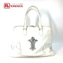 CHROME HEARTS クロムハーツ ロゴ カバン BSフレア ショルダーバッグ カバン 肩掛け トートバッグ レザー メンズ ホワイト 【中古】