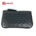 GUCCI グッチ 544476 キーリング付き マイクログッチシマ GG 財布 小銭入れ コインケース レザー メンズ ブラック 【中古】