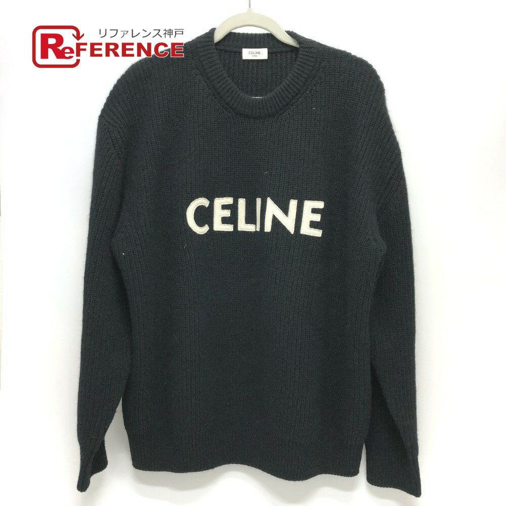 CELINE セリーヌ 2A19R205O ロゴ エディ期 アパレル 長袖 トップス バイカラー セーター ニット ウール /アンゴラ メンズ ブラック 【中古】