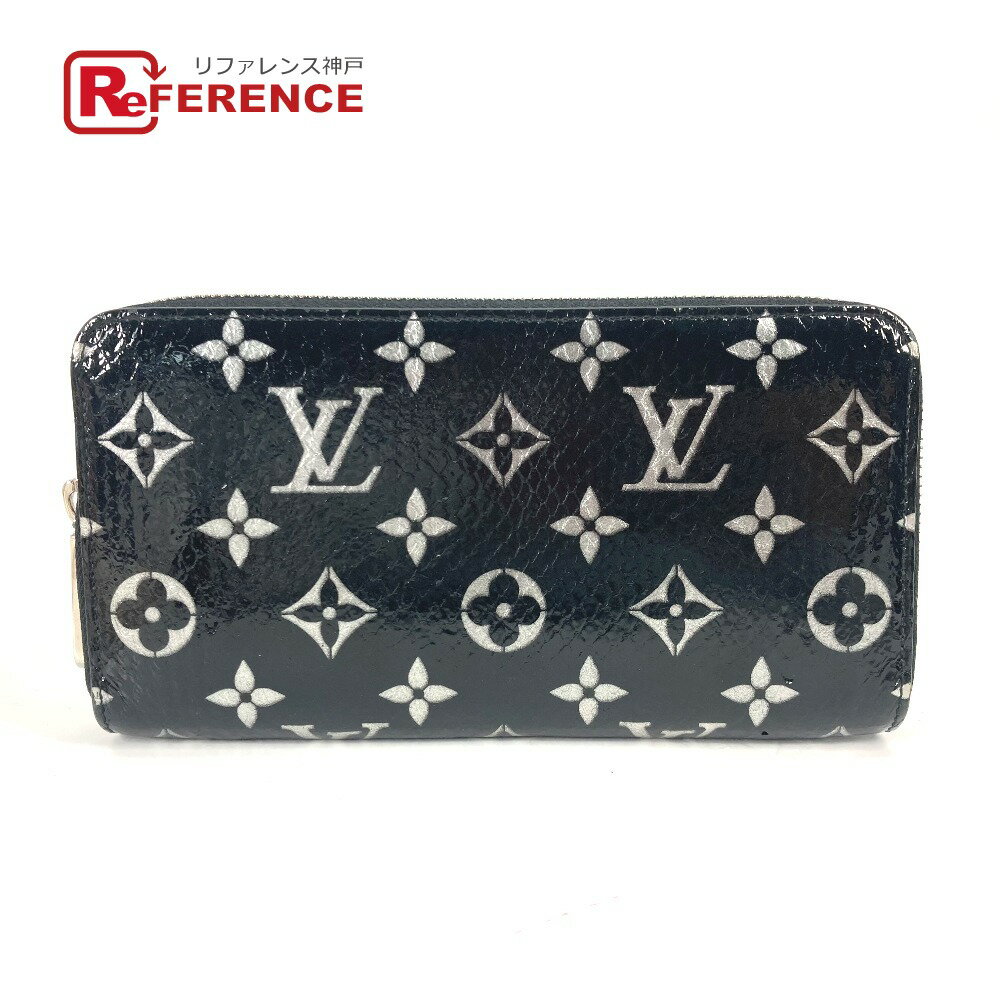 LOUIS VUITTON ルイヴィトン N96955 モノグラム ジッピーウォレット ロングウォレット ラウンドファスナー 長財布 パイソン メンズ ブラック 【中古】