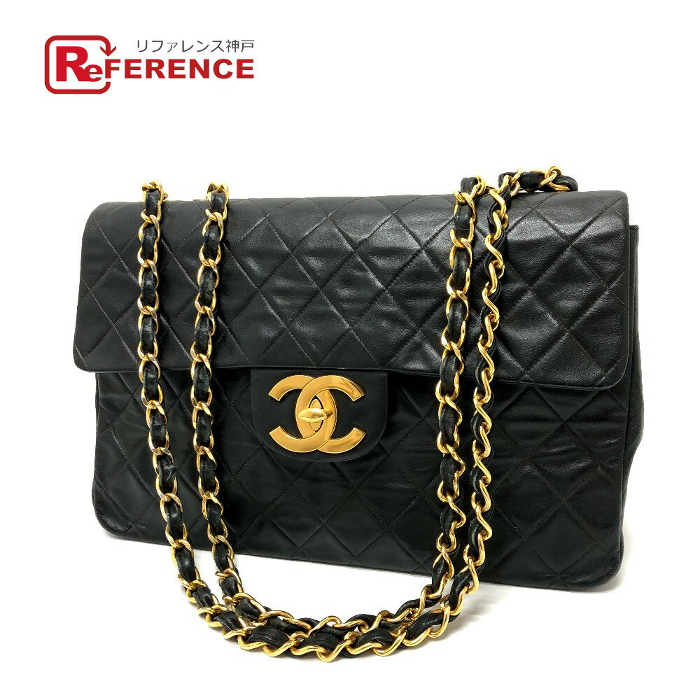 乐天商城 - CHANEL シャネル マトラッセ Wチェーンデカマトラッセ マトラッセ34 マトラッセ 34 2WAYバッグ カバン ショルダーバッグ レザー レディース ブラック 【中古】