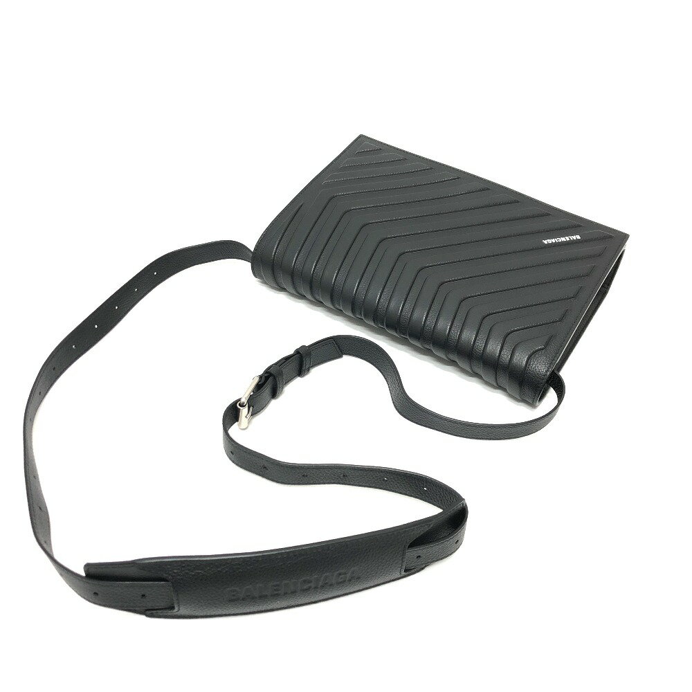 BALENCIAGA バレンシアガ 679465 Car Flap カー フラップ 斜め掛けバッグ ショルダーバッグ レザー レディース ブラック 【中古】