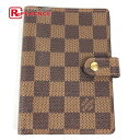 LOUIS VUITTON ルイヴィトン R20700 ダミエ アジェンダPM システム手帳 ステーショナリー 手帳カバー ダミエキャンバス レディース エベヌ...