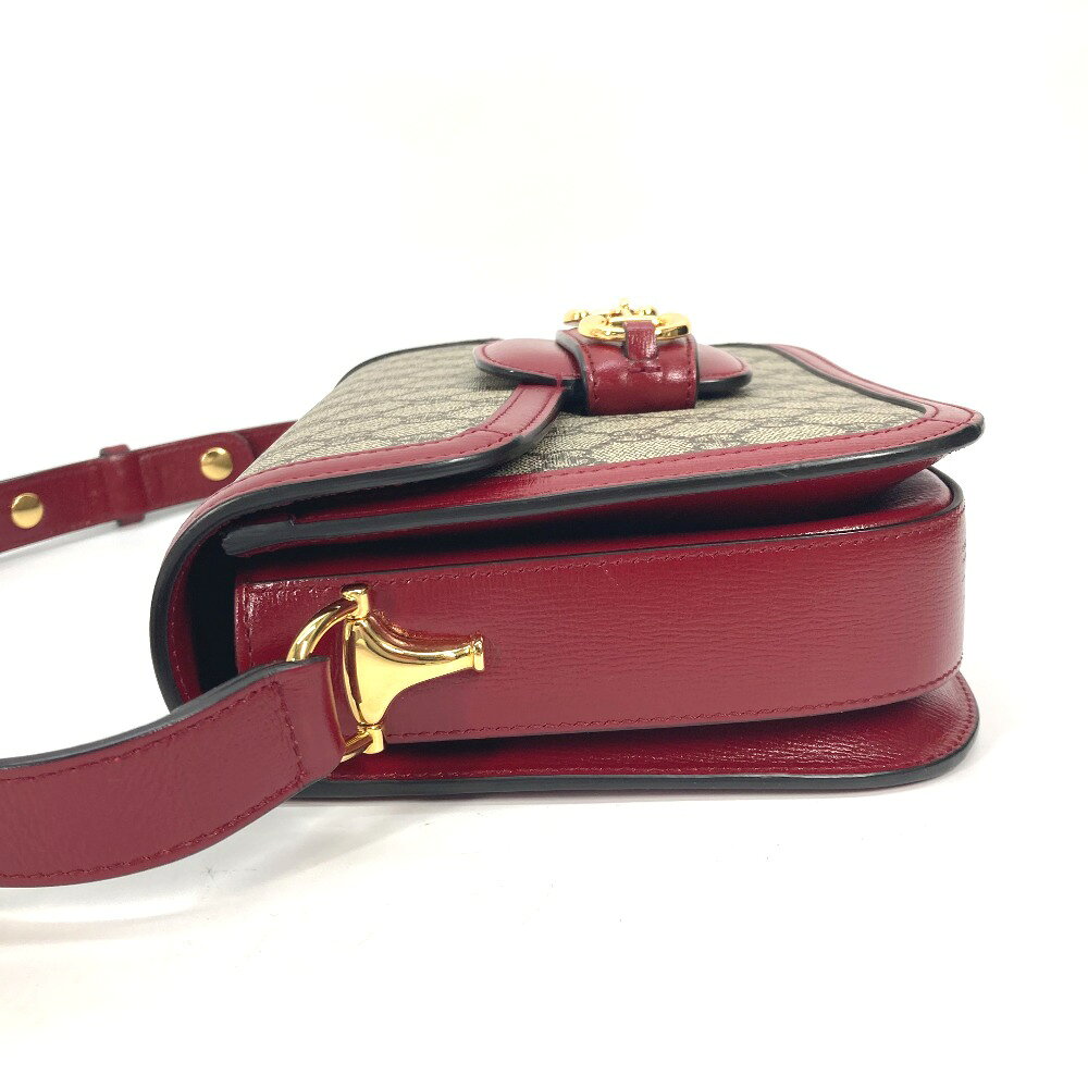 GUCCI グッチ 602204 GGスプリーム ホースビット 1955 カバン 肩掛け ショルダーバッグ GGスプリームキャンバス /レザー レディース ベージュ 新品同様 【中古】