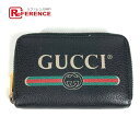 GUCCI グッチ 496319 小銭入れ 財布 ロゴ ラウンドファスナー コインケース レザー レディース ブラック 【中古】