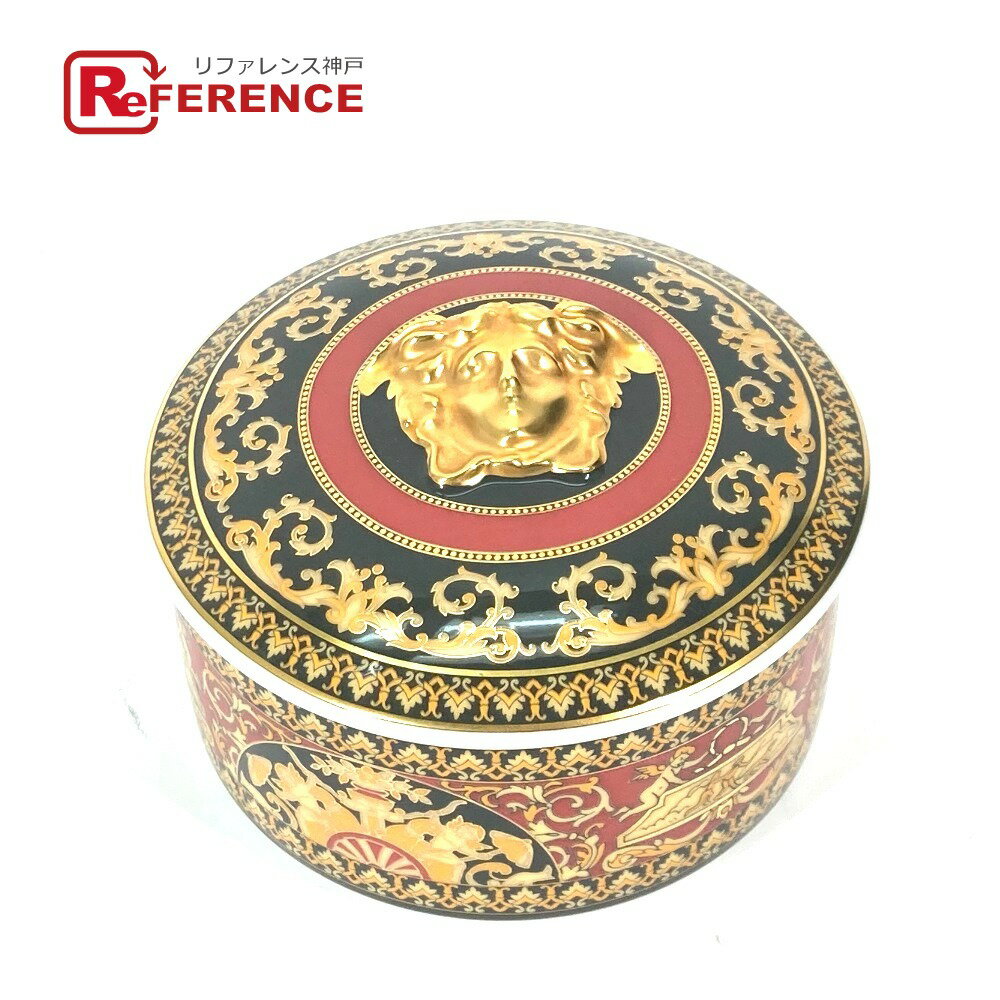 VERSACE ヴェルサーチ シュガーポット Rosenthal ローゼンタール メデューサ インテリア 食器 小物入れ 陶器 レディース レッド 未使用 【中古】