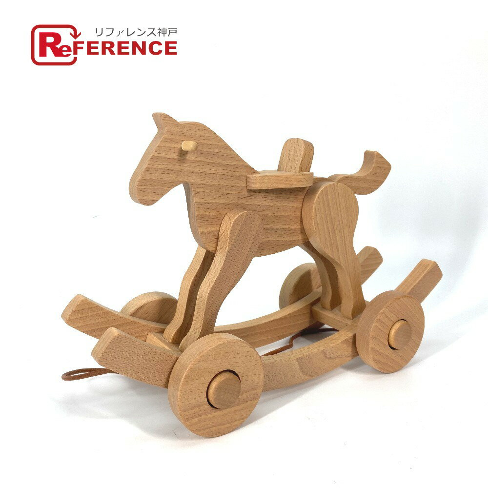 HERMES エルメス おもちゃ シュバル ア ルーレット スピリット 木馬 インテリア 引き馬 雑貨 ウッド キッズ ベージュ 未使用 【中古】のサムネイル