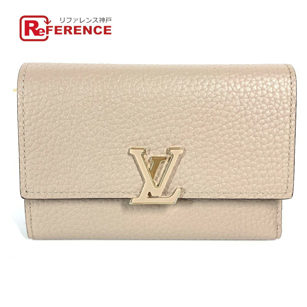 LOUIS VUITTON ルイヴィトン M62159 ポルトフォイユ・カプシーヌ コンパクト コンパクトウォレット 3つ折り財布 トリヨンレザー レディース ガレ ベージュ 新品同様 【中古】