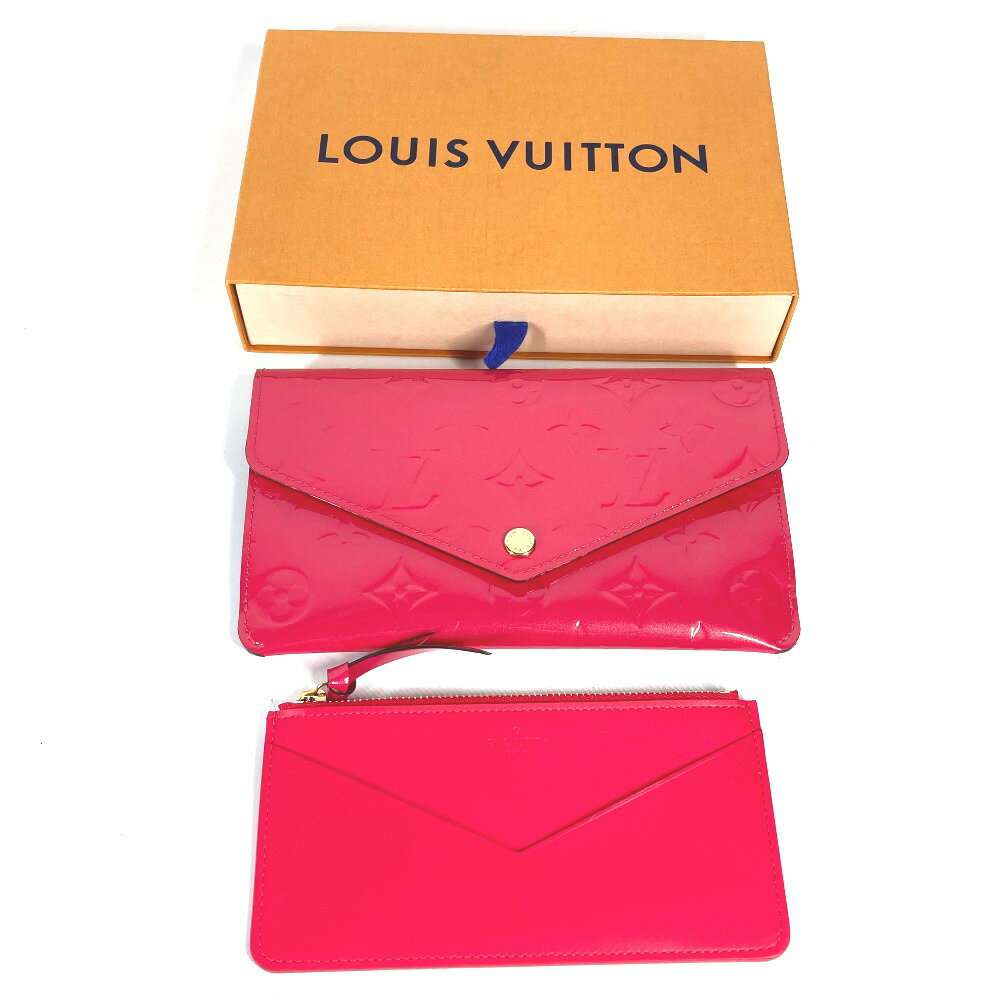 LOUIS VUITTON ルイヴィトン M61689 モノグラムヴェルニ ポルトフォイユ ジャンヌ フラップ コインケース＆カードケース付き 長財布 モノグラムヴェルニ レディース ホットピンク ピンク 【中古】