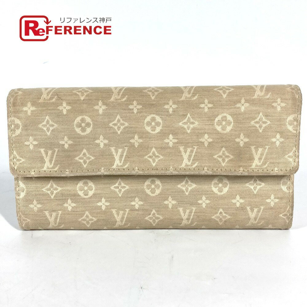 LOUIS VUITTON ルイヴィトン M95311 モノグラムミニラン ポルトフォイユ サラ フラップ 長財布 モノグラムミニランキャンバス レディース デュンヌ ベージュ 【中古】