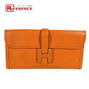 HERMES エルメス カバン Hロゴ ジジェ エラン 29 セカンドバッグ クラッチバッグ エプソン レディース オレンジ 【中古】(4)