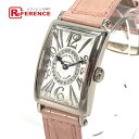 FRANCK MULLER フランクミュラー 902QZRELV-RCD1R ロングアイランド レリーフ アンサンブル ダイヤ文字盤 腕時計 レザー レディース シルバー 【中古】