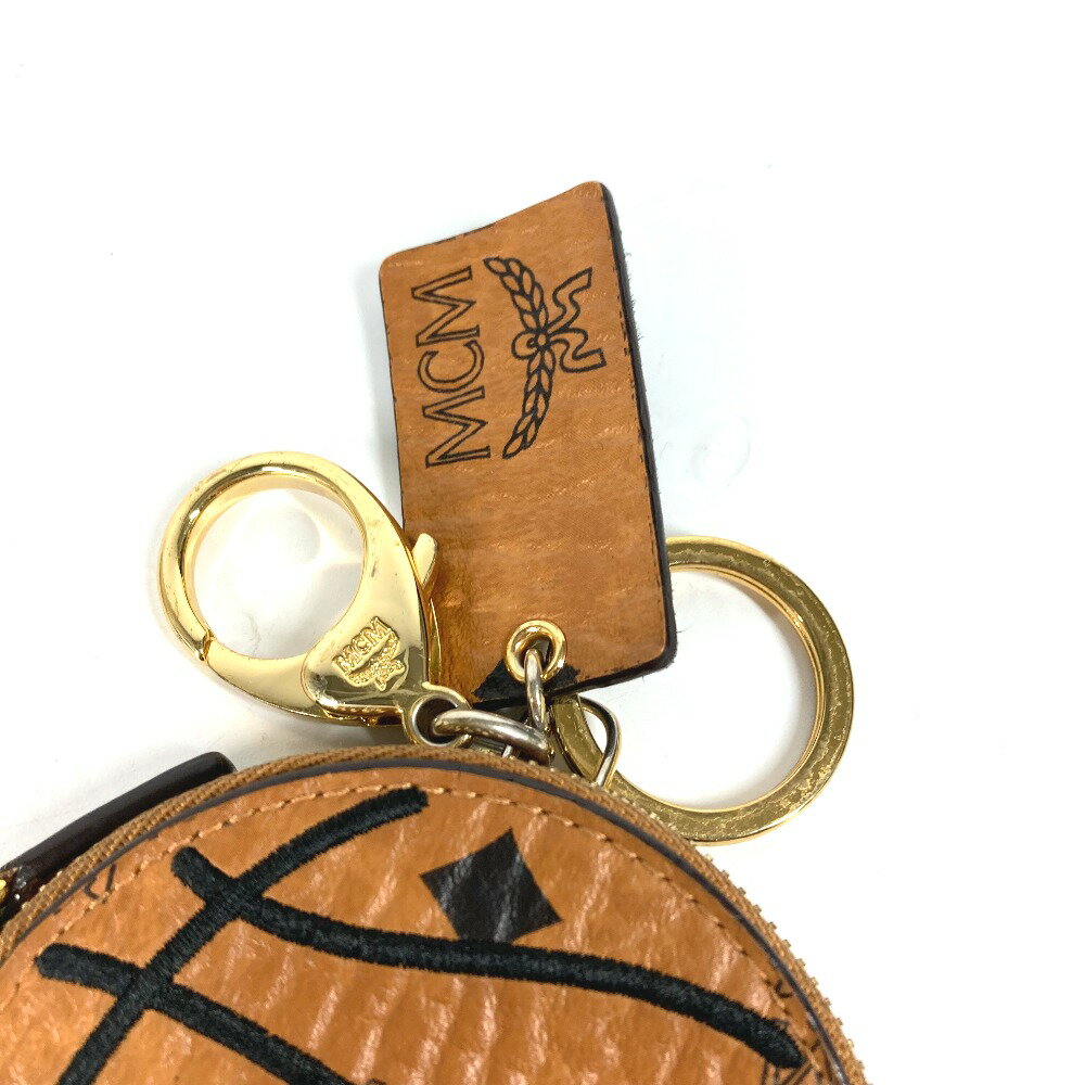 MCM エムシーエム PUMA50周年コラボ プーマ ボール型 バスケットボール 小銭入れ 財布 コインケース レザー メンズ ブラウン 【中古】 2