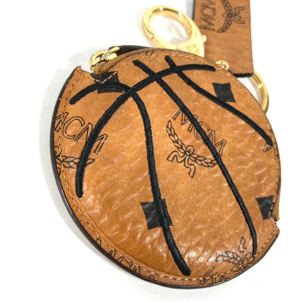 MCM エムシーエム PUMA50周年コラボ プーマ ボール型 バスケットボール 小銭入れ 財布 コインケース レザー メンズ ブラウン 【中古】 3