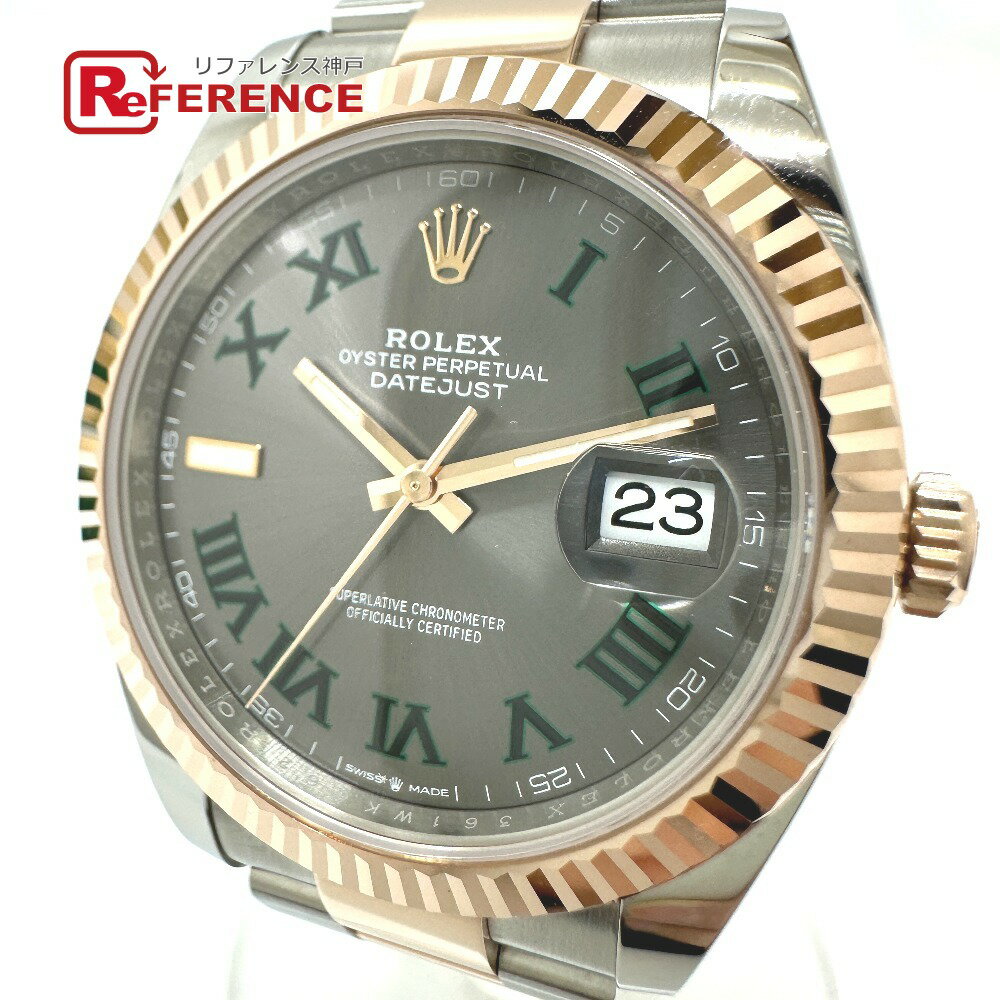 ROLEX ロレックス 126331 デイトジャスト41 グリーンローマ 自動巻き 腕時計 SS/PG メンズ シルバー 新品同様 【中古】