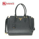 PRADA プラダ 1BA113 ロゴ 2WAY カバン ショルダーバッグ ハンドバッグ サフィアーノレザー レディース ブラック 【中古】