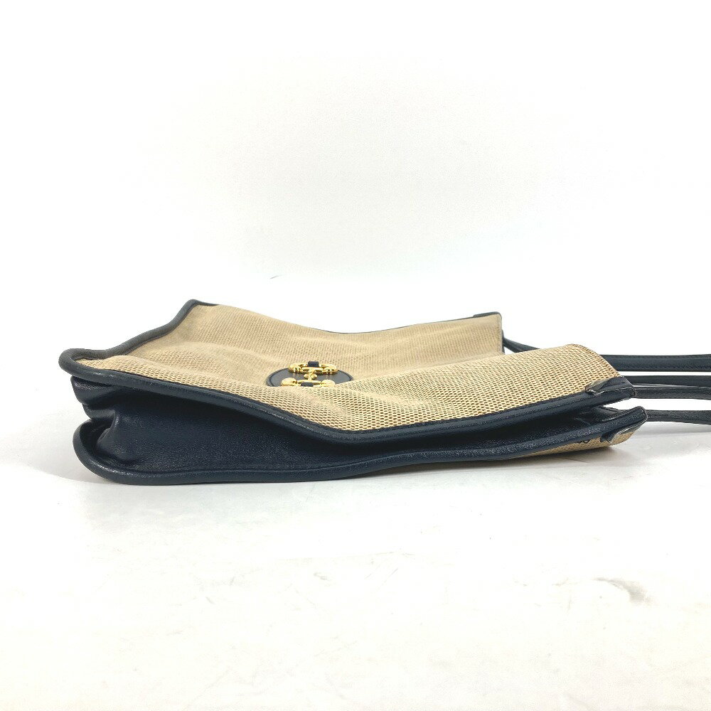 GUCCI グッチ 623694 日本限定 1955 ホースビット ショルダーバッグ カバン 肩掛け トートバッグ キャンバス /レザー レディース ベージュ×ネイビー 【中古】