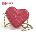 LOUIS VUITTON ルイヴィトン M80837 モノグラム ハートオンチェーン 斜め掛け カバン ポシェット ポーチ 2WAY ショルダーバッグ レザー レディース レッド 【中古】