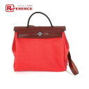 HERMES エルメス ポーチ付き エールバックジップPM 2WAYバッグ ハンドバッグ ショルダーバッグ トワルアッシュ レディース ルージュピマン/ルージュアッシュ レッド 未使用 【中古】(4)