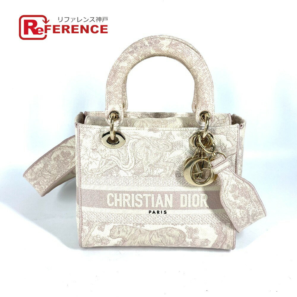 Dior ディオール M0565OTDT Lady D-Lite ハンドバッグ トワルドゥジュイ レディディオール 2WAYバッグ カバン ショルダーバッグ トートバッグ キャンバス レディース ピンク 【中古】のサムネイル
