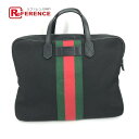 GUCCI グッチ 630922 シェリーライン ビジネスバッグ カバン ハンドバッグ ショルダーバッグ トートバッグ レザー/キャンバス レディース ブラック 【中古】(4)