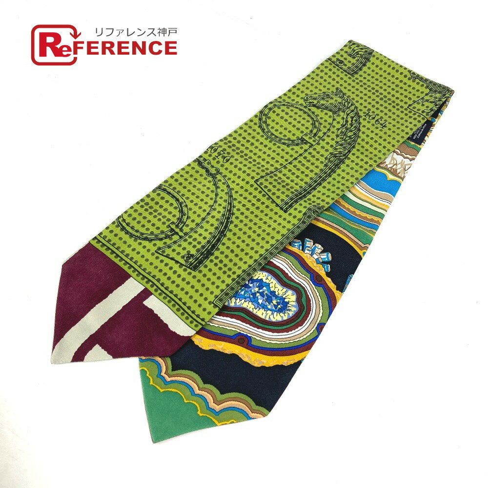 HERMES エルメス ツイルアップ バンドースカーフ スカーフ シルク レディース グリーン 【中古】