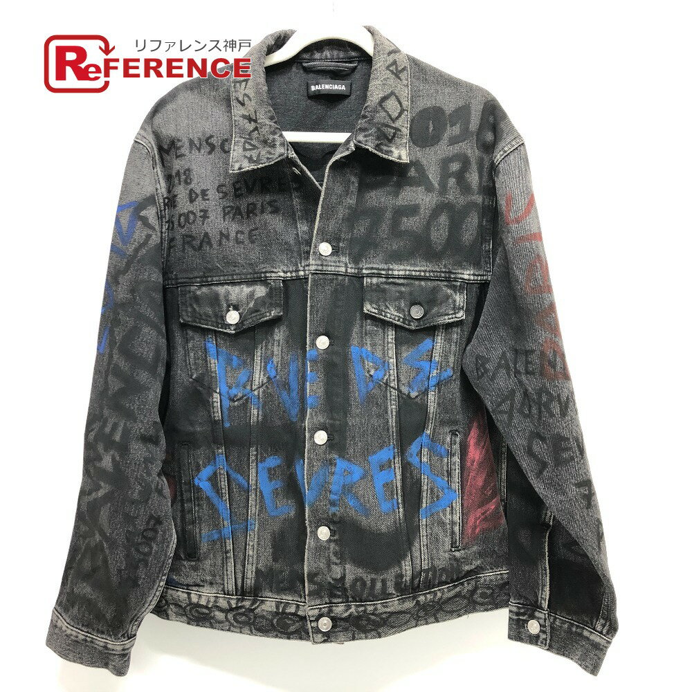 BALENCIAGA バレンシアガ 534556 グラフィティ ジャケット デニム メンズ ブラック 【中古】のサムネイル