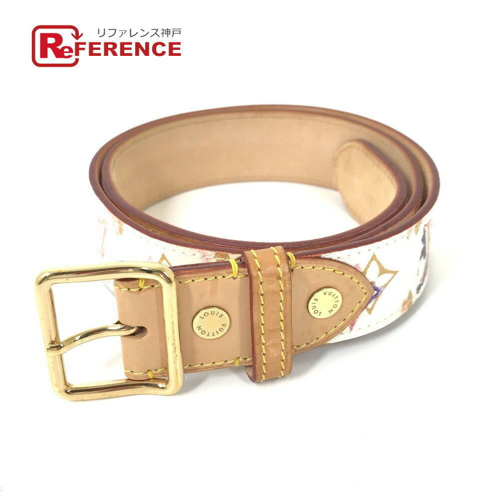 LOUIS VUITTON ルイヴィトン M9623V モノグラムウォーターカラー サンチュールベルト ベルト レディース ブロン ホワイト 【中古】