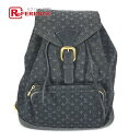 LOUIS VUITTON ルイヴィトン M92455 モノグラムミニ デニム モンスリGM カバン バックパック リュックサック モノグラムデニム レディース...