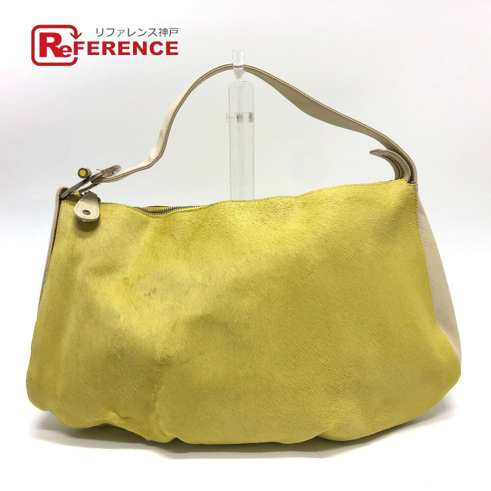 BVLGARI ブルガリ ビーゼロ ショルダーバッグ ハラコ/レザー レディース イエロー 【中古】
