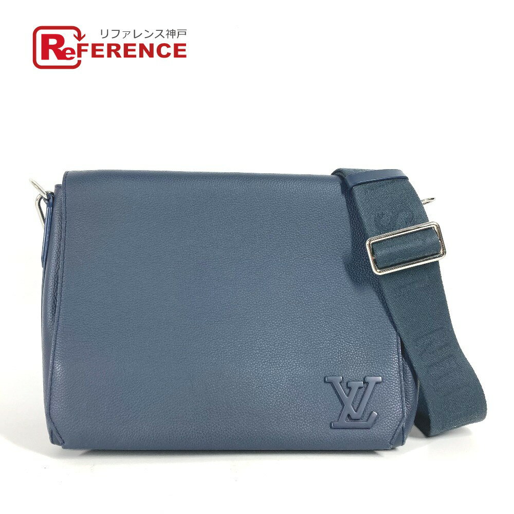 樂天商城 - LOUIS VUITTON ルイヴィトン M21363 LV アエログラム テイクオフ メッセンジャー 斜め掛け カバン フラップ ショルダーバッグ メンズ ネイビー 【中古】
