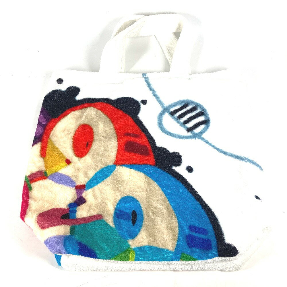 CHANEL シャネル ビーチバッグ ロゴ ショルダーバッグ 肩掛け カバン トートバッグ パイル レディース ホワイト 【中古】