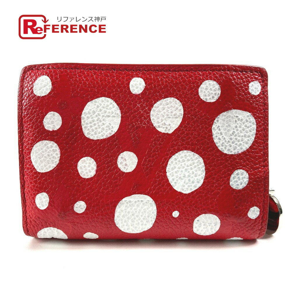 LOUIS VUITTON ルイヴィトン M82103 草間彌生コラボ LV×YK ポルトフォイユ クレア コンパクトウォレット 2つ折り財布 レザー レディース ルージュ レッド 【中古】