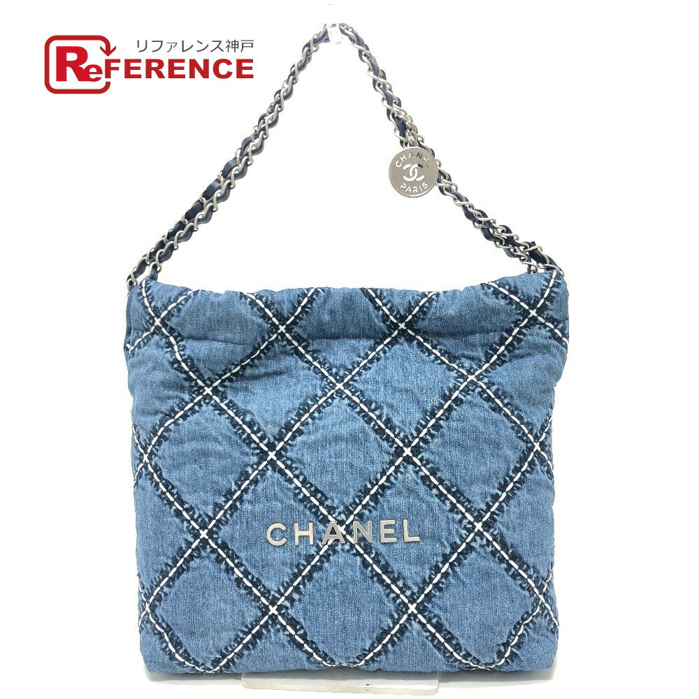 CHANEL シャネル AS3260 シャネル22 マトラッセ メダルチャーム付 スモール ホーボー 肩掛けバック カバン バック ショルダーバッグ デニム レディース ブルー 未使用 【中古】のサムネイル