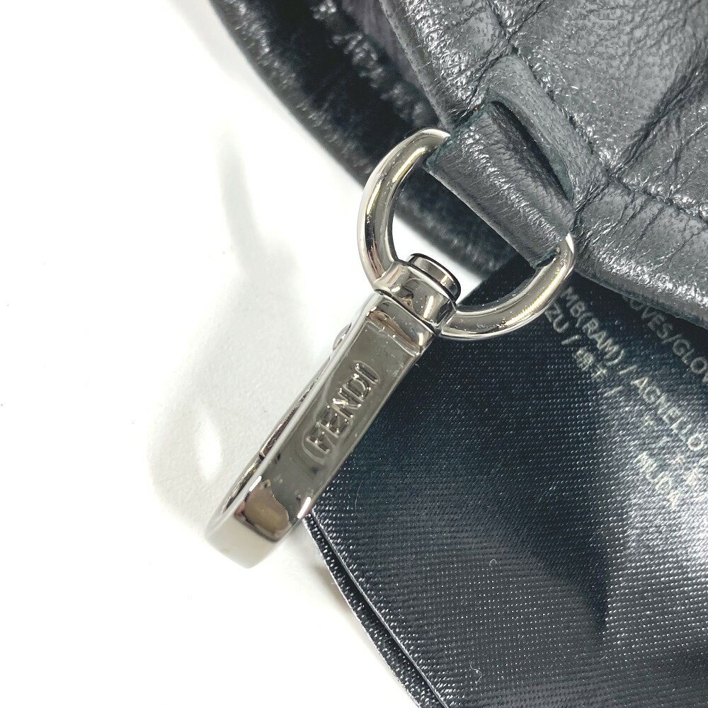 FENDI フェンディ FXY018 ムートン グローブ 手袋 アンゴラ レディース グレー 【中古】