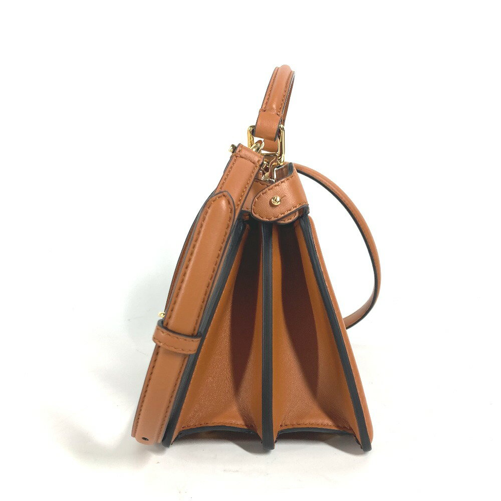 FENDI フェンディ 8BN335 ピーカブー アイシーユー ISeeU プチ 2WAYバッグ ハンドバッグ 斜め掛け カバン ショルダーバッグ レザー レディース ブラウン 【中古】