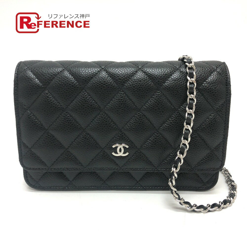 CHANEL シャネル AP0250 ココマーク マトラッセ チェーンウォレット ショルダーバッグ キャビアスキン レディース SV金具 ブラック 未使用 【中古】のサムネイル