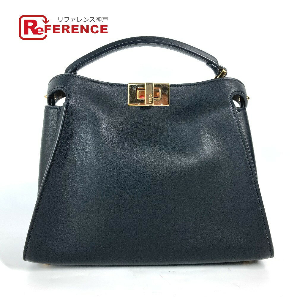 FENDI フェンディ 8BN302 肩掛け 斜め掛け ピーカブー エッセンシャリー 2WAY ショルダーバッグ カバン ハンドバッグ レザー レディース ブラック 新品同様 【中古】のサムネイル