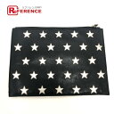 Saint Laurent サンローラン スターパッチ フラット セカンドバッグ バッグ カバン クラッチバッグ レザー レディース ブラック 【中古】