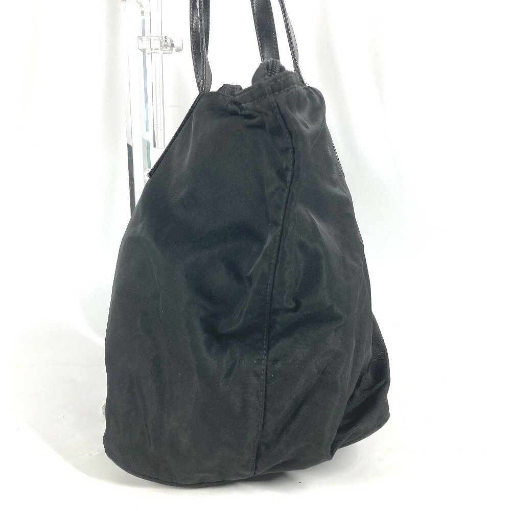 PRADA プラダ トライアングルロゴ 三角ロゴ プレート カバン トートバッグ 肩掛け ショルダーバッグ ナイロン レディース ブラック 【中古】