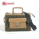 FENDI フェンディ 7VA571 ズッカ SOFT TRUNK ソフトランク カバン 2WAYバッグ ドクターバッグ ショルダーバッグ 斜め掛け ハンドバッグ キャンバス/レザー ユニセックス ブラウン 【中古】