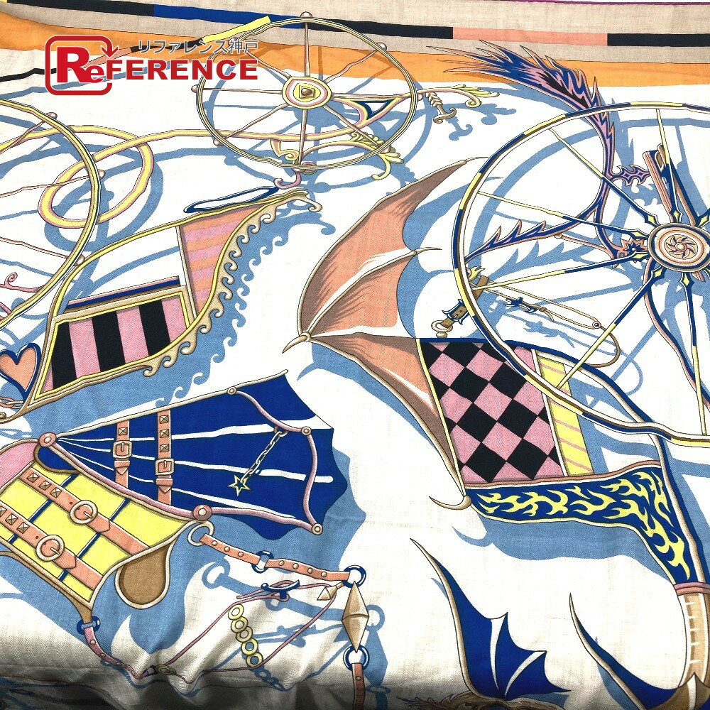 HERMES エルメス カレジェアン140 VOITURES EN EQUILIBRE 精巧な馬車 大判 スカーフ カシミヤ /シルク レディース マルチカラー 【中古】のサムネイル