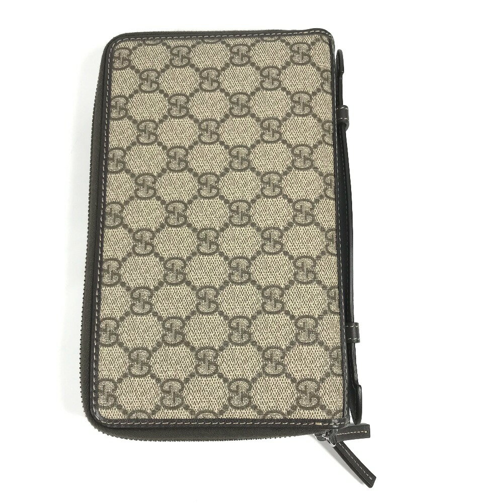 GUCCI グッチ 336298 GGスプリーム ロングウォレット 長財布 ハンドバッグ セカンドバッグ クラッチバッグ トラベルケース GGスプリームキャンバス メンズ ベージュxブラウン 【中古】