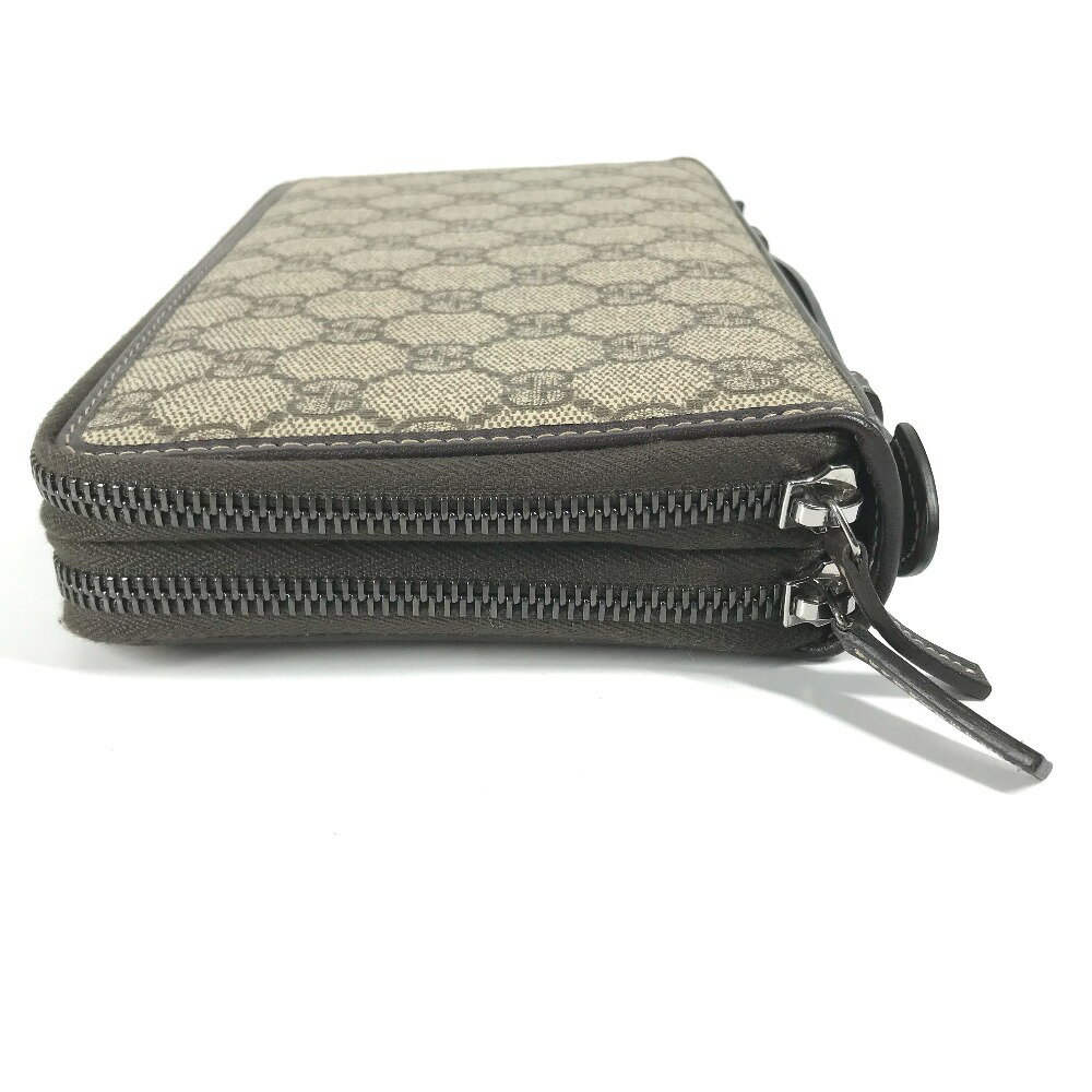 GUCCI グッチ 336298 GGスプリーム ロングウォレット 長財布 ハンドバッグ セカンドバッグ クラッチバッグ トラベルケース GGスプリームキャンバス メンズ ベージュxブラウン 【中古】