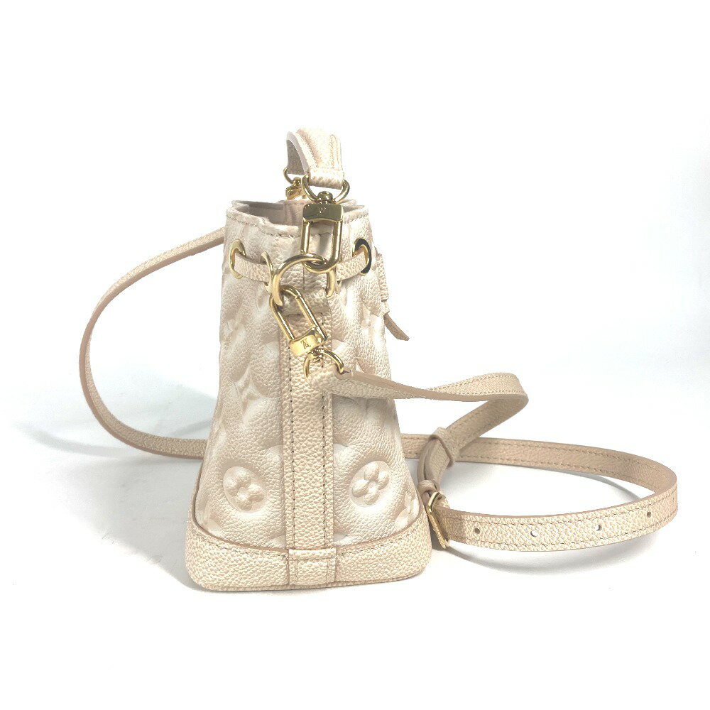 LOUIS VUITTON ルイヴィトン M81463 モノグラムアンプラント ナノノエ サマースターダスト 2WAYバッグ ポシェット カバン 巾着 斜め掛け ショルダーバッグ モノグラムアンプラントレザー レディース ベージュ 【中古】