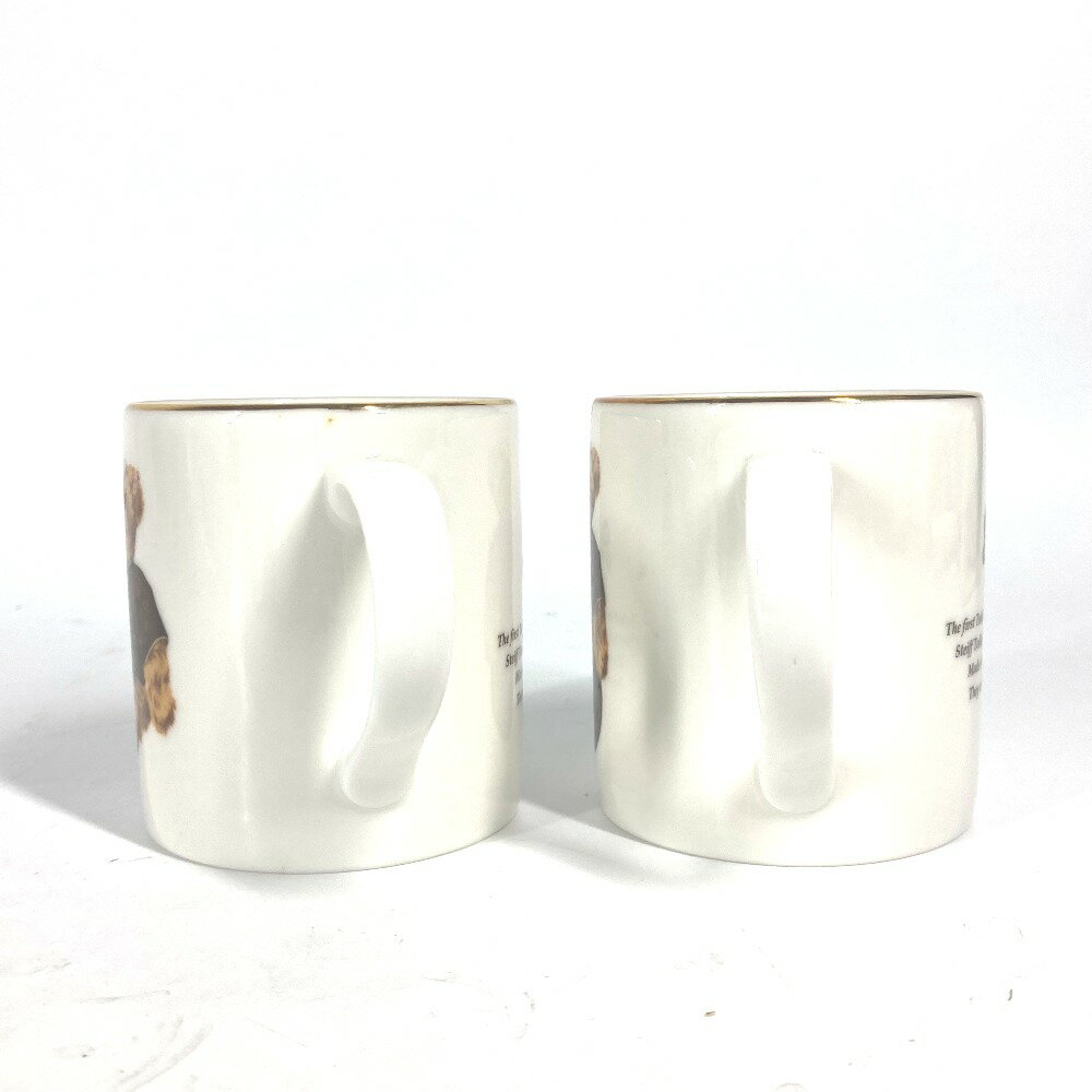 LOUIS VUITTON ルイヴィトン テディベア モチーフ クマ シュタイフ Steiff モノグラム 2個セット ペア 食器 マグカップ 陶器 レディース ホワイト 未使用 【中古】