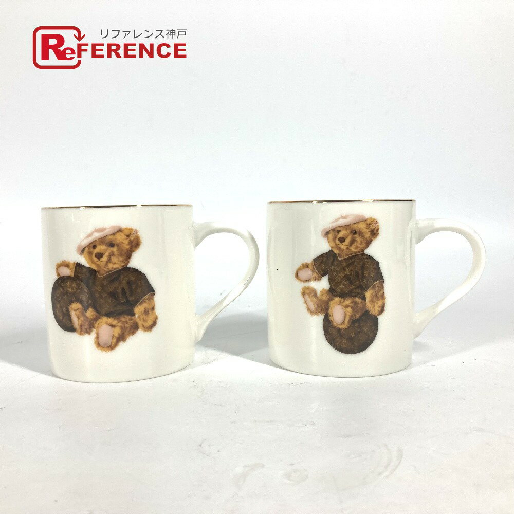 LOUIS VUITTON ルイヴィトン テディベア モチーフ クマ シュタイフ Steiff モノグラム マグカップ2つセット 食器 ペア マグカップ 陶器 ...