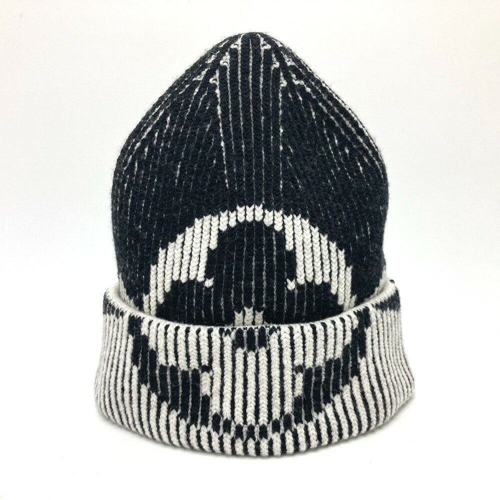 LOUIS VUITTON ルイヴィトン M77997 ボネ・リブ フラワー モノグラム ニット帽 帽子 ニット ニット帽 ウール メンズ ブラック 【中古】