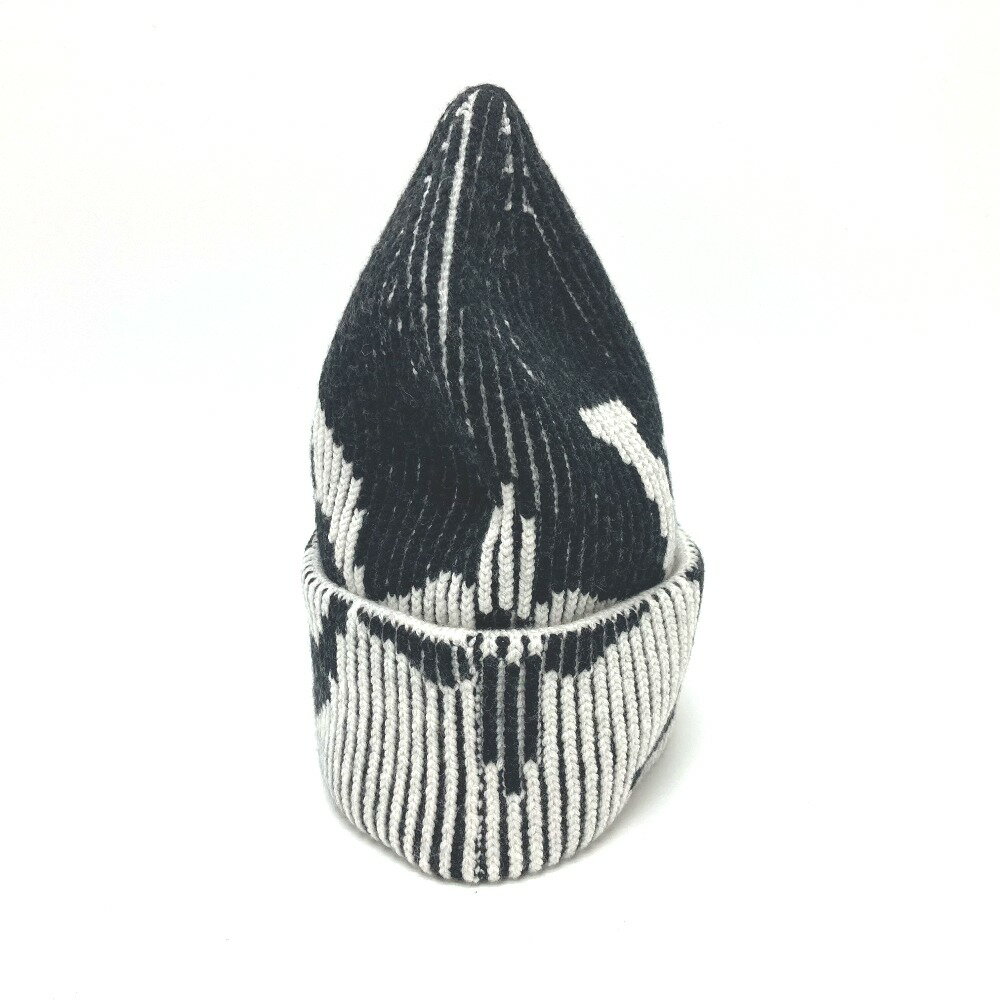 LOUIS VUITTON ルイヴィトン M77997 ボネ・リブ フラワー モノグラム ニット帽 帽子 ニット ニット帽 ウール メンズ ブラック 【中古】